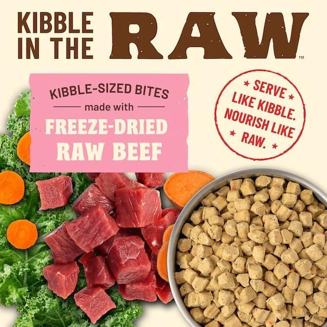 Primal Kibble in The Raw, Freeze Dried Cat Food, Beef, Scoop & Serve, Made with Raw Protein, Whole Ingredient Nutrition, Crafted in The USA, Dry Cat Food, 24 Ounce (1.5 lb) Bag