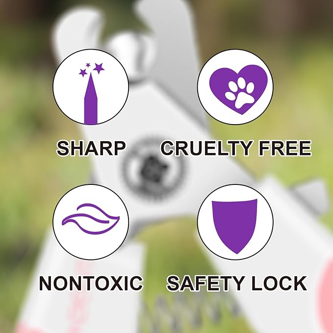 OneCut 6" Dog Nail Clippers for Small, Medium and Large Breed Professional Pet Nail Trimmers -Suitable for Cats, Rabbits and Guinea Pigs with Safety Guard to Avoid Over Cutting (Purple)