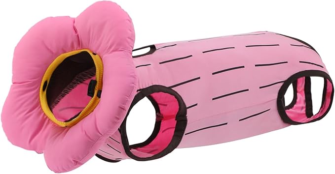 EMUST 2PCS Cat Recovery Suit and Cone Collar - Female, Breathable Cotton, Adjustable Soft E Collar Alternative for Cats 8-16lb (Pink, L)