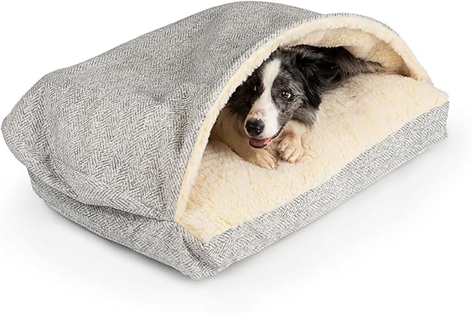 Snoozer Pet Products Luxury Rectangle Cozy Cave Dog Bed with Microsuede, Showdog Collection, Small, Palmer Dove