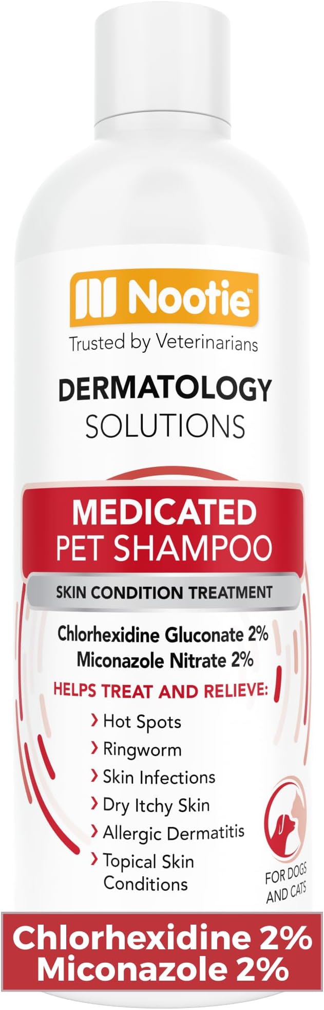 Nootie Medicated Pet Shampoo, Chlorhexidine Dog Shampoo for Itch Relief, Sold in over 5,000 Vet Clinics & Pet Stores Worldwide- 16oz