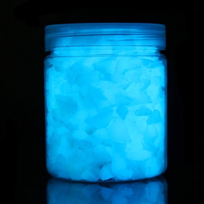 Shiny Stone Glow in The Dark Gravel, Fish Tank Aquarium Gravel Sand, Decorative Gravel Rocks,Aquarium Gravel Stones for Home and Fairy Garden Decoration,305g/0.67lbs (Sky Blue, 5-8mm)