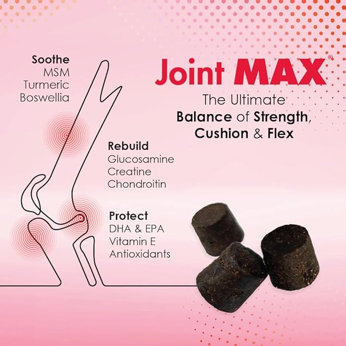 PHS Joint MAX Triple Strength (TS) Soft Chews for Dogs - Glucosamine, Chondroitin, MSM, Turmeric, Omega 3 - Hip and Joint Pain Relief and Support for Dogs - Made in USA - 30 Soft Chews
