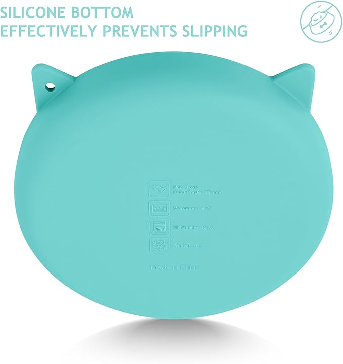 Coomazy Silicone Slow Feeder Dog Cat Bowls, Interactive Puzzle Toy for Pets Dry/Wet Food Training, Keeps Dogs Cats Busy, Prevents Puppy Kitty Overeating (Cyan, 1.4 Cup)