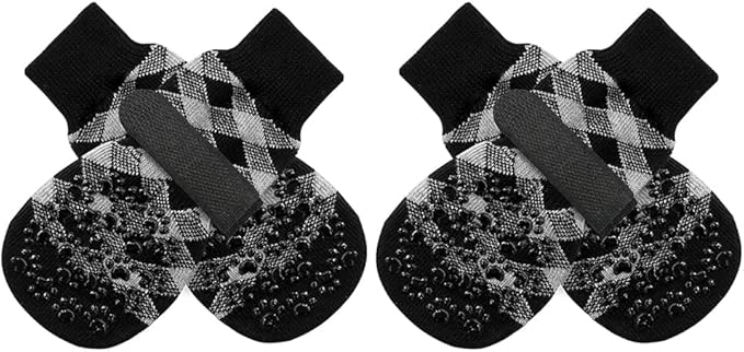 EXPAWLORER Anti Slip Dog Socks to Prevent Licking Paws, Dog Shoes for Hot Pavement, Dog Booties for Small Medium Large Senior Dogs, Traction Control Boots & Paw Protectors for Hardwood Floors