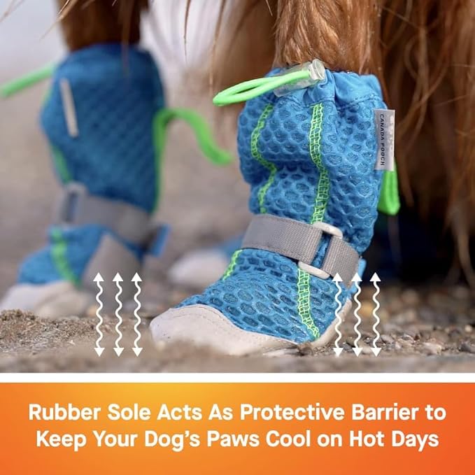 Canada Pooch Dog Boots for Hot Pavement - Dog Boots & Paw Protectors with Anti Slip Rubber | Water Friendly, Breathable Dog Shoes for Hot Days, Great for Dogs Neon Pink - Size 3