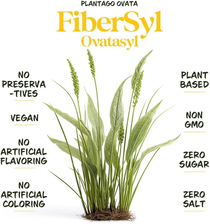 FiberSyl Ovatasyl Prebiotics for Cats Digestive Health - Cat Fiber Supplements for Constipation Relief & Support - Psyllium Husk Seed to Support Digestion Problems - Cat Stool Hardener - 60 Capsules