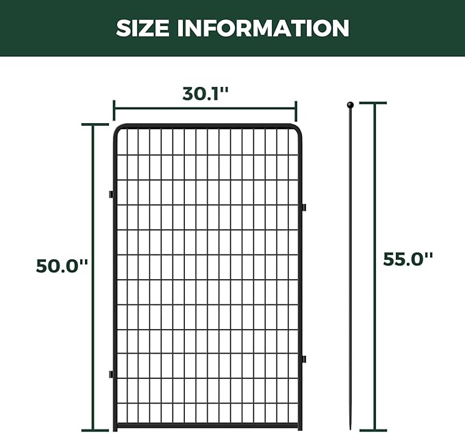 FXW Rollick Unleashed Dog Playpen for Indoor, Yard, RV Camping, 50 inch 2 Panels for Large Dogs, Black│Patented
