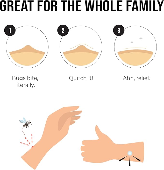 quitch Bug Bite Itch Relief Patch Kids, Bug Bite Patch, Summer Travel Essentials for Kids, Mosquito Bug Bite Thing Alternative Summer Camp Essentials Itch Relief, Baby hydrocortisone Alternative
