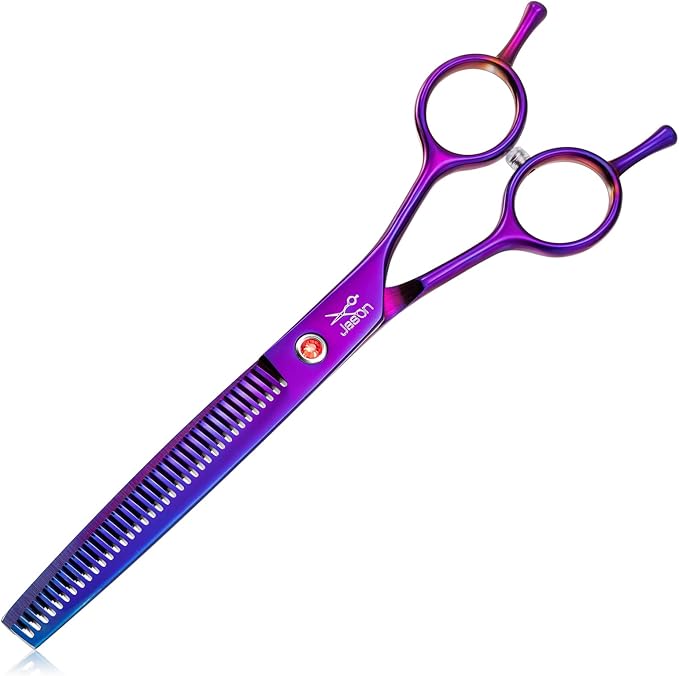 JASON Grooming Scissors for Dogs - Sharp Thinning Dog Shear with Muffler Pad, Stainless Steel Dog Grooming Shears Professional Texture Scissors for Pets