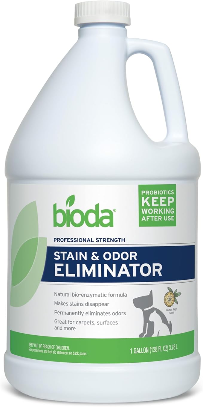 Bioda Pet Stain and Odor Eliminator | Pet Urine Enzyme Cleaner | Stain Remover | Urine Odor Eliminator | Carpet & Couch Cleaner | Made in USA | 1 Gallon