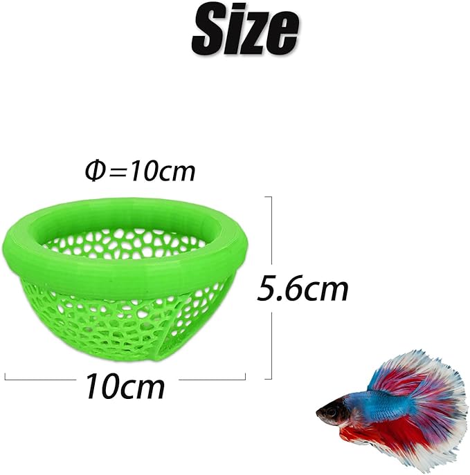 Aquarium Floating Betta Fish Skins, Betta or Shrimp Feeder, Cave and Hammock, Small Fish Feeding Rings, Aquarium Hiding Feeding Decorative Accessories (Green)