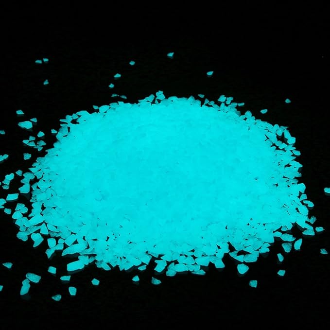 Shiny Stone Glow in The Dark Gravel, Fish Tank Aquarium Gravel Sand, Decorative Gravel Rocks,Aquarium Gravel Stones for Home and Fairy Garden Decoration,305g/0.67lbs (Blue, 3-5mm)