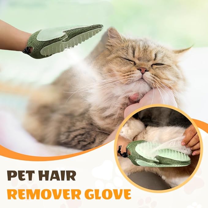 All-in-One Grooming Mist Glove for Pets, Cat Grooming Steam Gloves, Double Sided Pet Hair Remover Gloves for Clothes Furniture, Removal Glove Tool For Long Short Curly Dogs Cats Hair (Pink)
