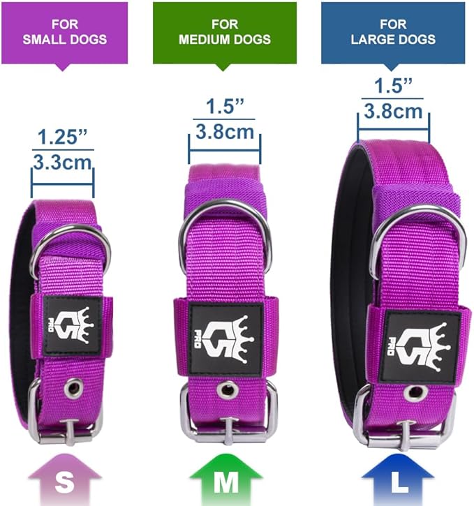 TSPRO Tactical Dog Collar 1.5 Inch Wide Thick Dog Collars with Heavy Duty Metal Buckle, Durable, Strong, Adjustable for Medium to Large Dogs (Khaki M)