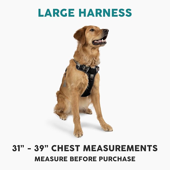 Embark Adventure Dog Harness, Reflective Trim No Pull Dog Harness for Large Dogs - Military Grade Nylon, Front Clip with Gel Lined Handle. Soft & Padded Puppy for Any Breed