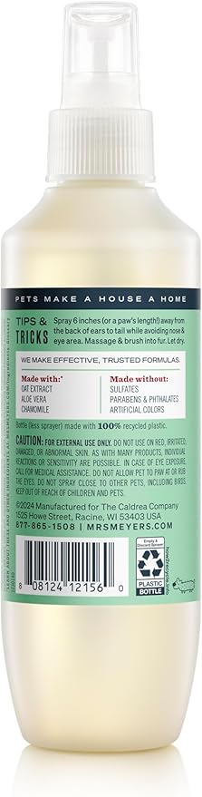 MRS. MEYER'S Clean Day Dog Deodorizing Spray, Sweet Chamomile Scent, 8oz
