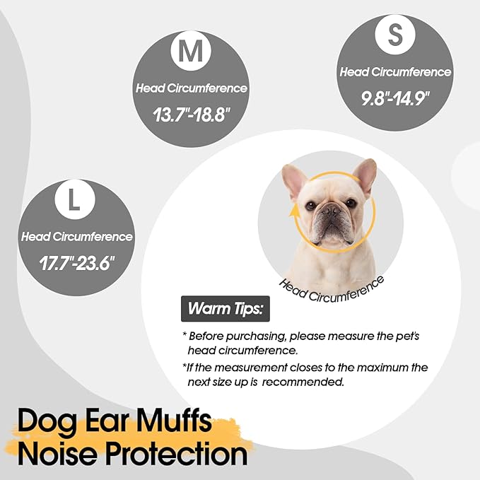 Dog Calming Hoodie, Dog Ear Muffs Noise Protection & Anxiety Relief, No Shake Ear Wraps for Dogs Quiet Ears Cover Headband for Fireworks Grooming Swimming Bathing Force Drying