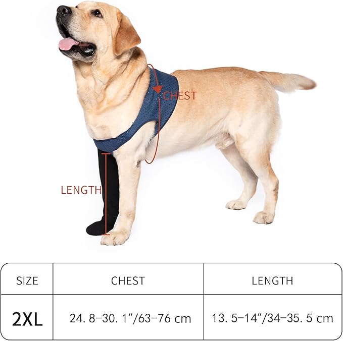 COODEO Dog Socks to Prevent Licking Paws, Healing Boots & Paw Protectors with Non-Slip Bottoms for Wound Protection, Waterproof Sleeve Shoes for Licking（Purple，2XL_Left