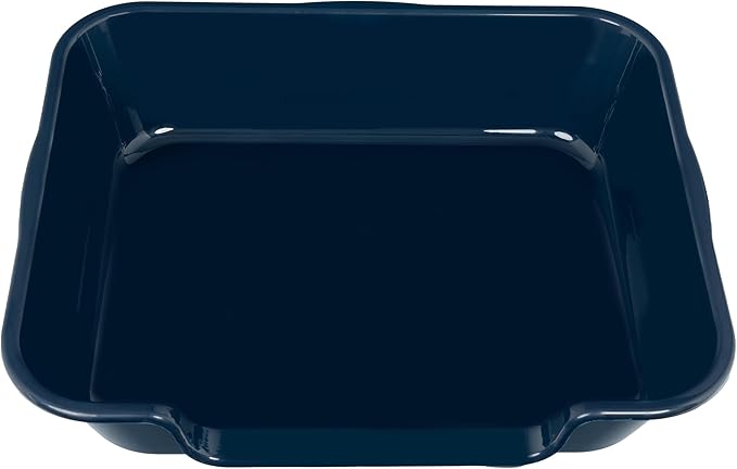 2 Pack of Extra Large Cat Litter Box (ABS Material), Low Entry Senior Litter Pen for Geriatric Kitty Big Cats, Jumbo Pet Safe Litter Boxes Tray for Indoor Pets Potty (Dark Blue, 24"L x 20"W)