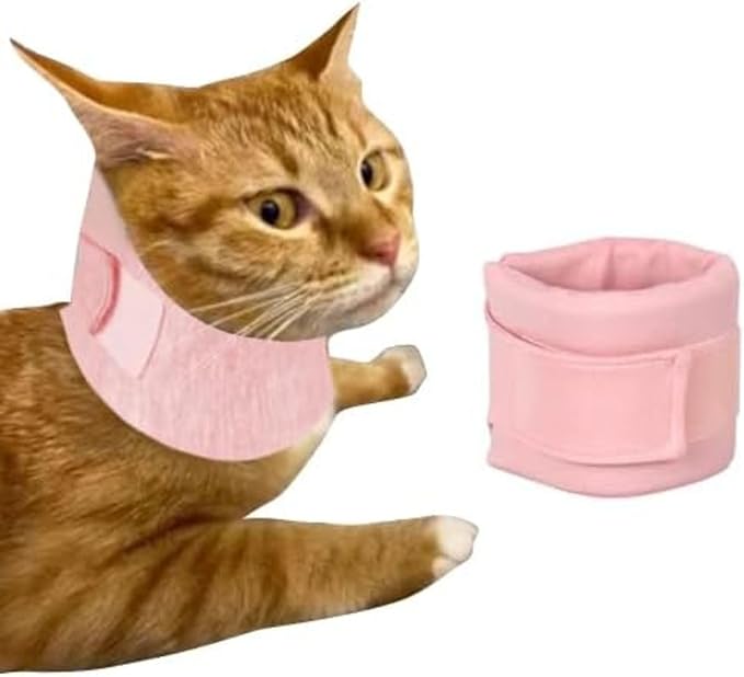 MANON ROSA Dog Neck Brace Elizabethan Collar for Pet After Surgery Recovery Adjustable Breathable Neck Cervical Cone for Small Medium Dogs Puppies Kittens with Spinal IVDD Issues (M 5.9-12.6",Pink)