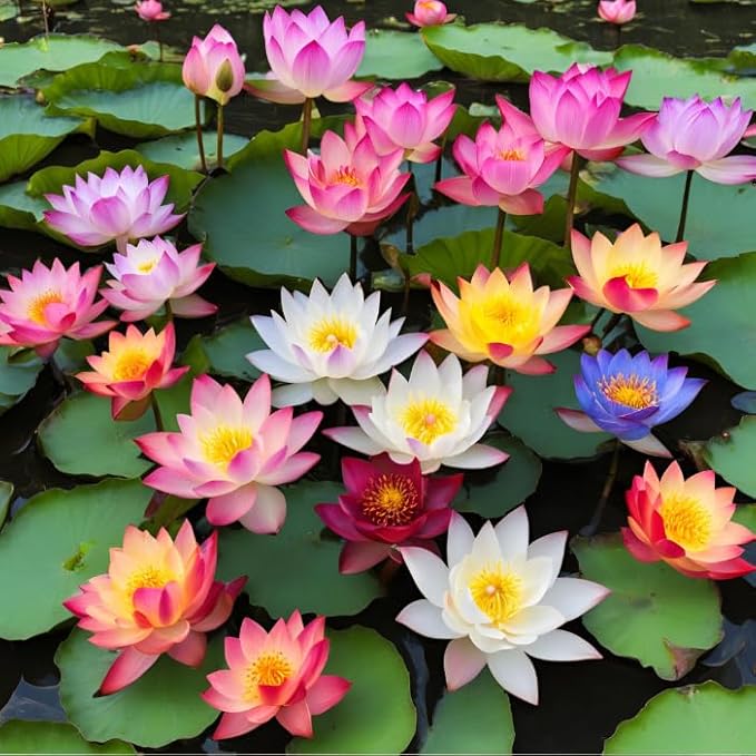 160 Sacred Lotus Seeds for Planting in Water Mixed Flower Color Pink Red White Yellow Multicolor Aquatic Nelumbo nucifera Bonsai Bowl Lotus Seed Lily Ponds Feature Water Gardens (160, Lotus Seed)