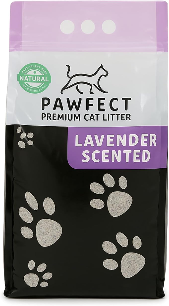 Lavender Scented Clumping Cat Litter – 9.6 lb / 5L, Lightweight, Dust-Free, Strong Odor Control, Turkish White Bentonite