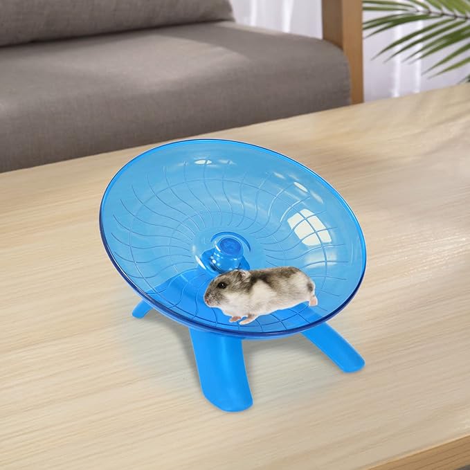 Hamster Wheel Hamster Flying Saucer Silent Exercise Wheel Running Wheel for Dwarf Hamsters Gerbil Mice Small Animals (Blue)