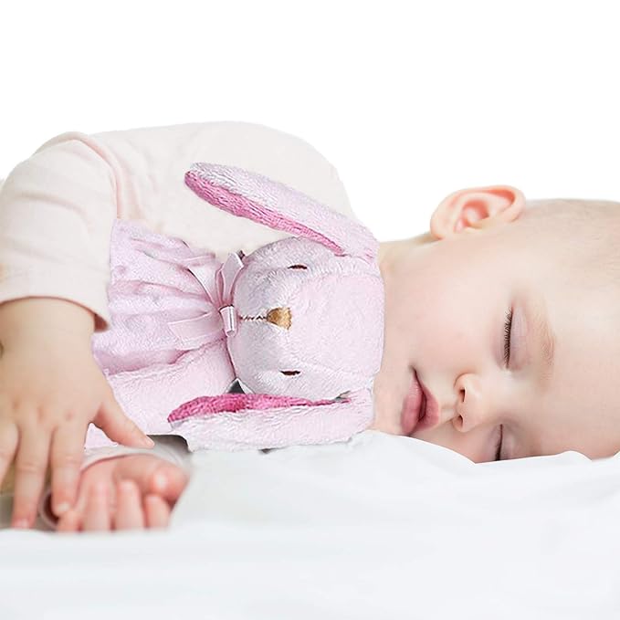 Pro Goleem Loveys for Babies Bunny Security Blanket Baby Girl Gifts Newborn Soft Pink Lovie for Infant and Toddler Snuggle Toy Stuffed Animal, Pink 16 Inch