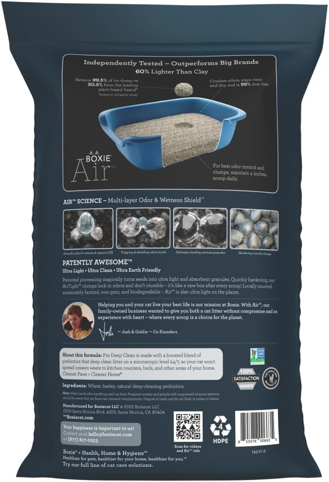 Boxie Probiotic Cat Litter, Lightweight 40-Day Odor Control, Clumping, 16.5lb