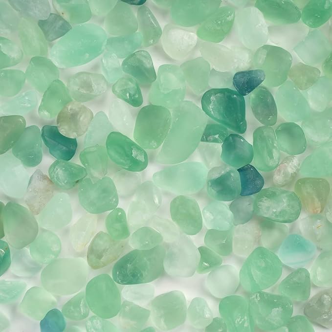 WAYBER 1 Lb/460g Natural Green Quartz Crystal Stones Irregular Aquarium Pebbles Rock Sands for Turtle Tank/Succulent Plants/Vase Decoration (Fill 1 Cup)