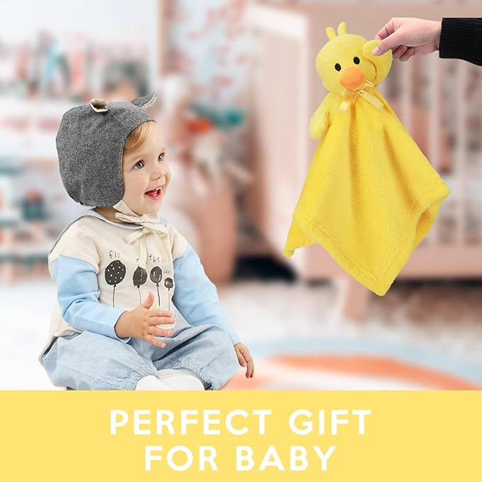 Pro Goleem Duck Security Blanket Soft Yellow Baby Lovey Unisex Lovie Baby Gifts for Newborn Toddler Snuggle Toy Stuffed Animal 16 Inch