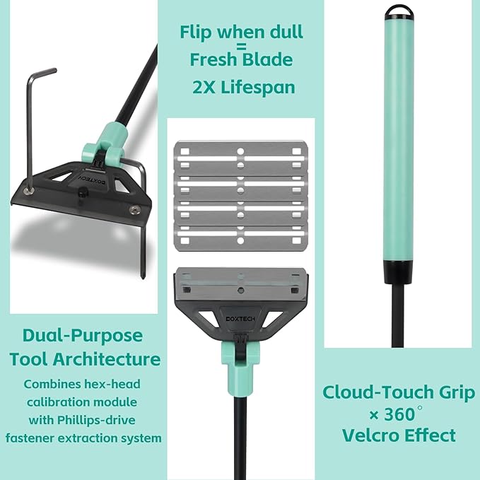 UPETTOOLS Aquarium Algae Scraper Cleaner with 5 Stainless Steel Blades – Fish Tank Glass Cleaning Brush for Easy Tank Maintenance,20-40 Gallon
