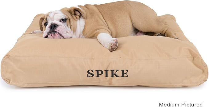 K9 Ballistics Tough Rectangle Pillow Large Dog Bed - Removable Cover, Washable, Durable & Water Resistant Dog Bed Made for Big Dogs 40"x34", Obsidian Black