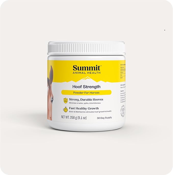 Summit Equine Hoof Strength Powder for Horses, Promotes Healthy Hooves with Biotin, Amino Acids, and Minerals, Horse Hoof Supplement,11 oz, 30-Day Supply