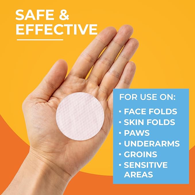 Antibacterial & Antifungal Medicated Wipes for Dogs and Cats – 100 Count - Chlorhexidine Wipes with Ketoconazole for The Treatment of Rashes, Skin Infections, Itchy Paws, and Pet Acne