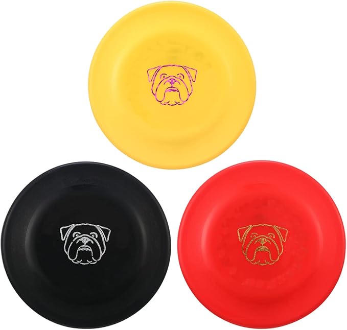 Dog Flying Disc, 3 Pcs Competition Dog Flyer Toy, Soft Indestructible Rubber Lightweight Flying Discs Toy for Dogs - Floats On Water, Gentle On Teeth and Gums