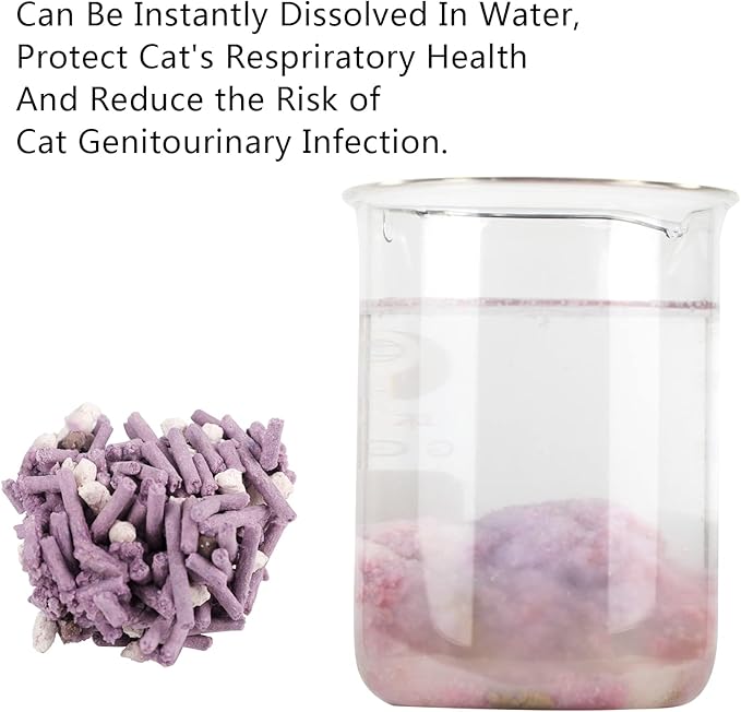 Tofu Cat Litter, Dust-Free Kitty Litter, Fast Drying, Ultra Absorbent Clumping Cat Pellets, Lavender Odor Control, Less Scattering, Dust-Free Mixed Tofu.