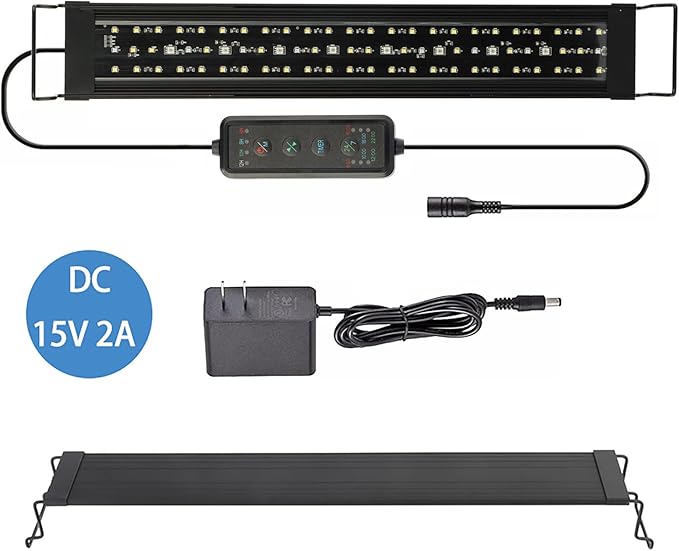 OYO WATER Aquarium LED Light 36"-38-44" with Timer, 24/7 Cycle, 5 Dimmable Brightness, Sunrise/Sunset Simulation for 10/20/30/55 Gallon Fish Tank