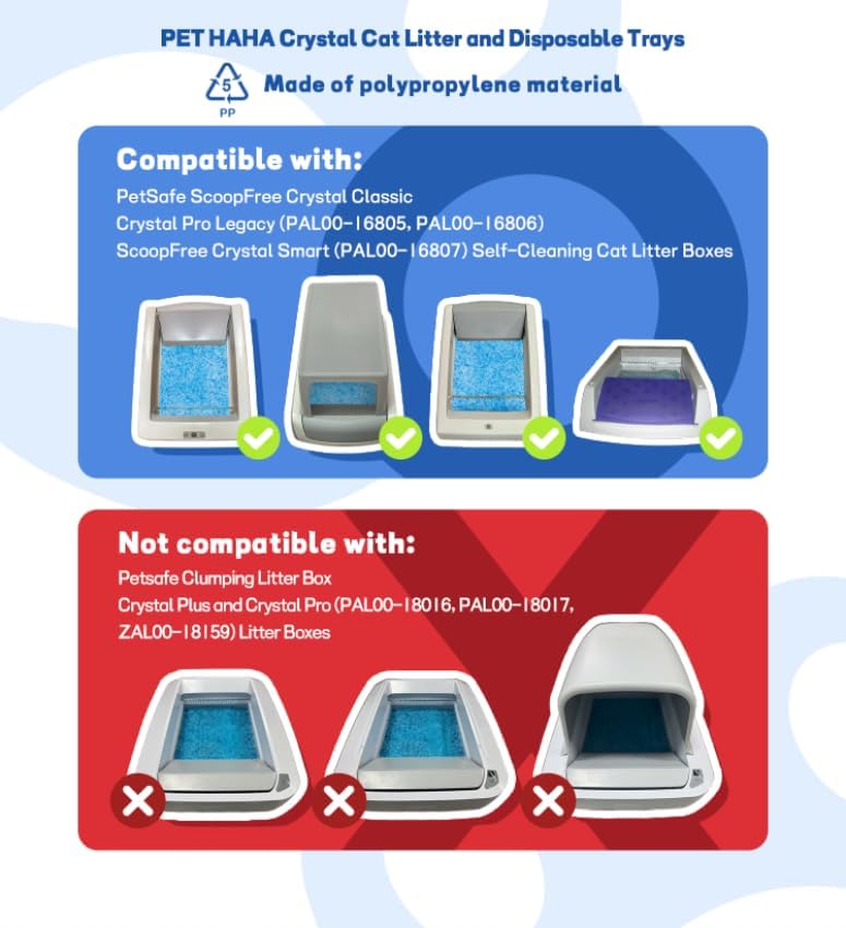 Crystal Cat Litter & Disposable Litter Trays 3 Sets, Compatible