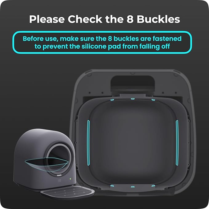 TYPro Self Cleaning Cat Litter Box Automatic Hands-Free Smart Robot self Cleaning Cat Litter Box for Multiple Cats with APP Control Safe with Litter Mat Waste Bags and Deodorizer Dark Grey