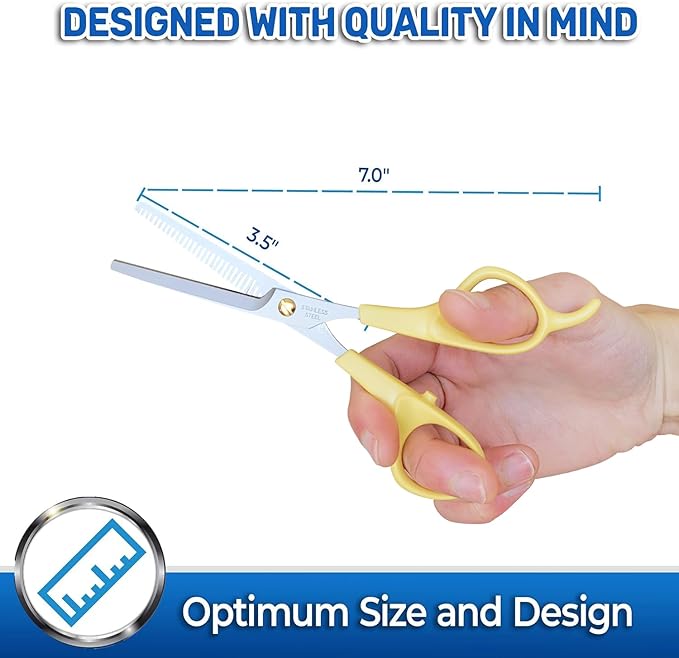 PET MAGASIN Dog Grooming Scissors Straight Thinning Yellow Stainless Steel Professional Grooming Shears for Dogs and Pets