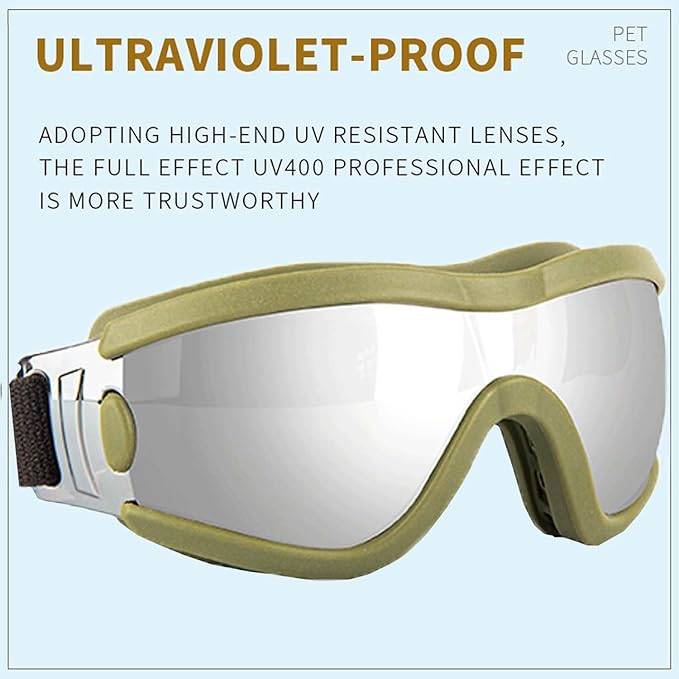 Medium Dog Sunglasses with Adjustable Strap UV Protection, Winproof Puppy Sunglasses, Suitable for Dogs Eyes Protection，Soft Dog Goggles
