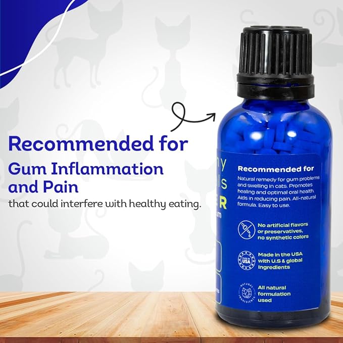 HA4E - Cat Oral Health - Relieves Inflammation, Soothes Pain & Fights Gum Disease - Natural, Non-GMO, Organic, Gluten-Free & Chemical-Free - 300 Tablets