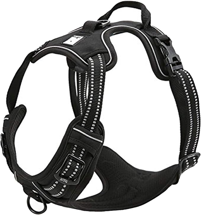 TRUE LOVE Truelove Adjustable No-Pull Dog Harness Reflective Pup Vest Harnesses Comfortable Control Brilliant Colors TLH5651(Black,XS)