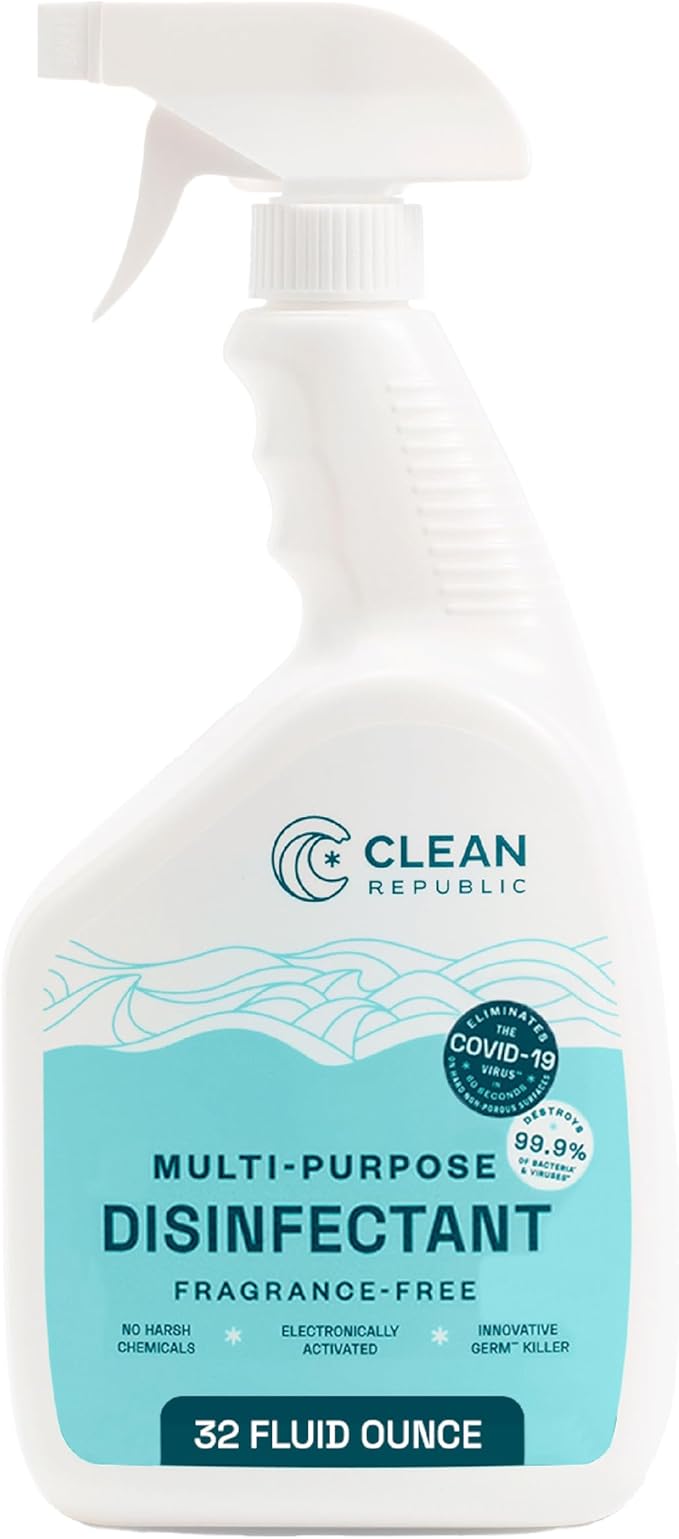 Clean Republic Multi-Purpose Disinfectant, Cleaning Spray, 32 Fluid Ounce Bottle