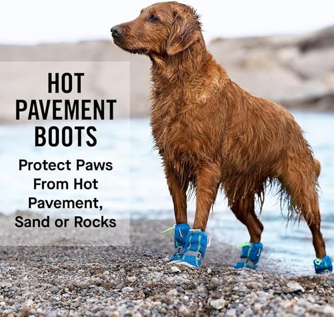 Canada Pooch Dog Boots for Hot Pavement - Dog Boots & Paw Protectors with Anti Slip Rubber | Water Friendly, Breathable Dog Shoes for Hot Days, Great for Dogs Grey - Size 4