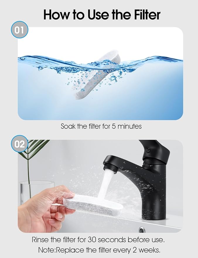 Dog Water Fountains by WOPET, 4 Pcs Pet Water Fountain Filters for W600 Dog Fountain, Large Dog Fountain Filter Replacement Cats,Pets