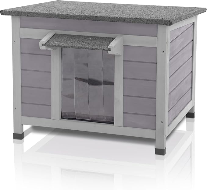 GUTINNEEN Outdoor Cat House Wooden Rabbit Hutch Outside Feral Cat Shelter Bunny Cage Guinea Pig Habitat Weatherproof(AIR12)