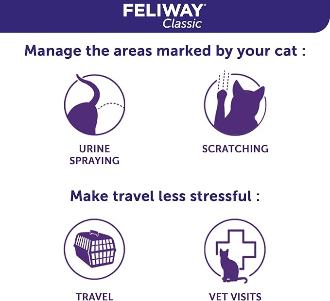 FELIWAY® Classic Cat Calming Spray, 60ml - Comforts Cats at Home and On the Go and Helps to Calm During Travel